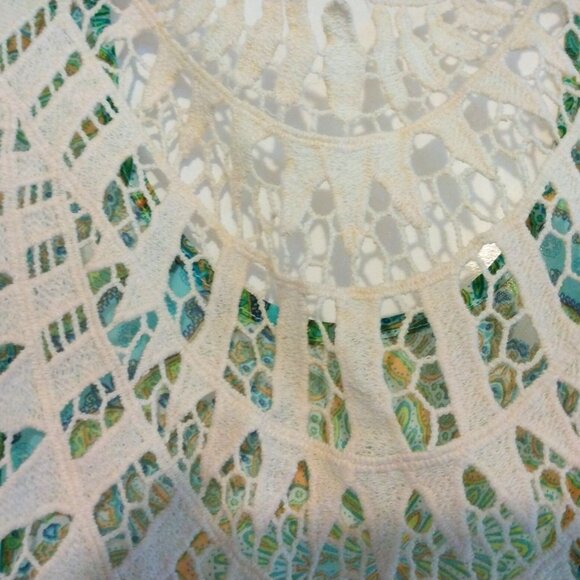 Maurices Sleeveless Semi-Sheer Top XL Boho Lace Panel Back Festival Retro Hippie - Picture 4 of 8